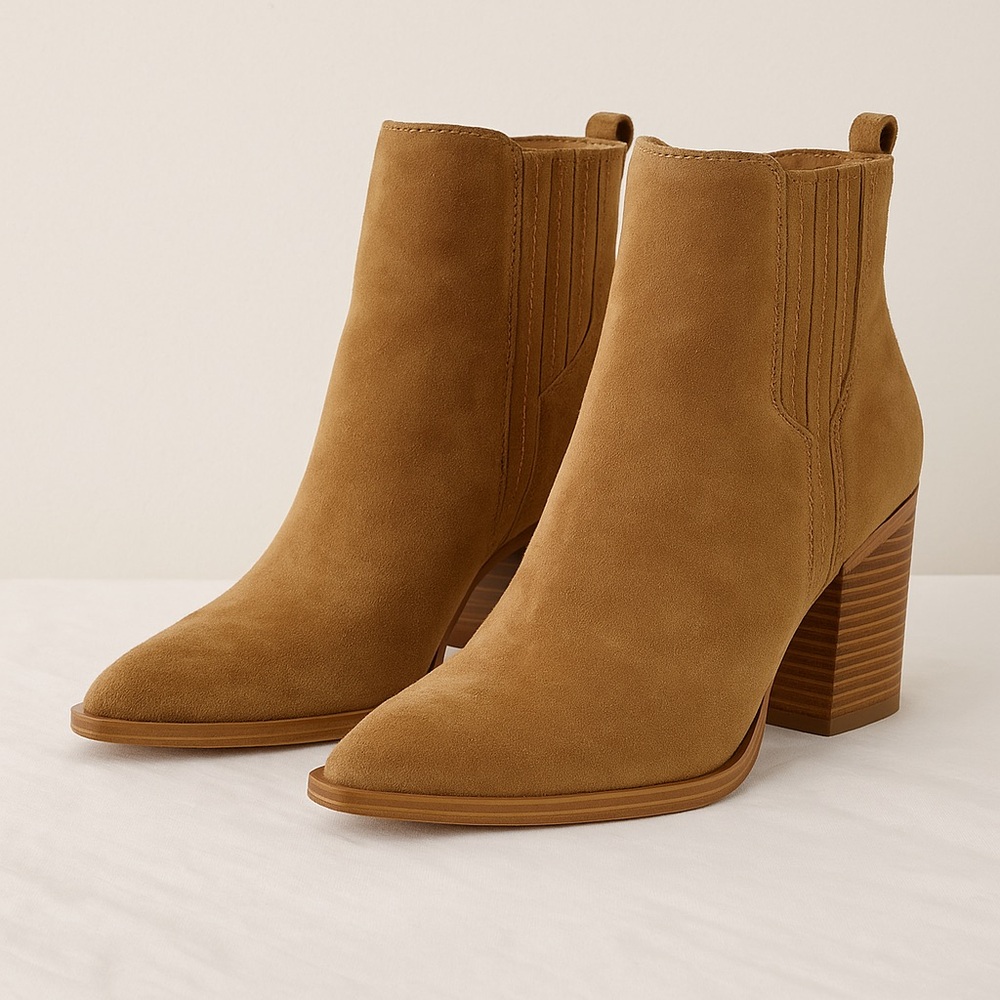 Marc Fisher Camel Suede Boots – Size 10 - Picture 1 of 8